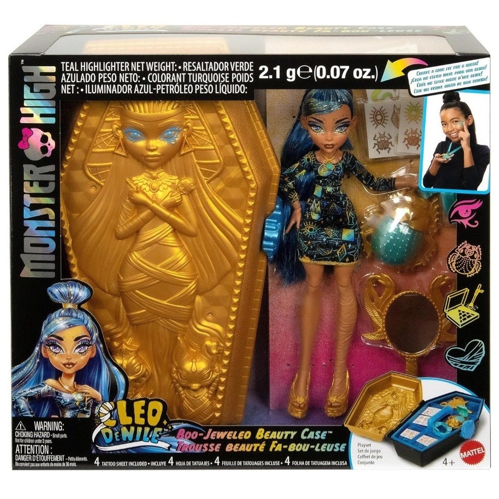 Monster High Cleo De Nile Boo-Jeweled Beauty Case Doll Set NEW NIB G3 2023‎